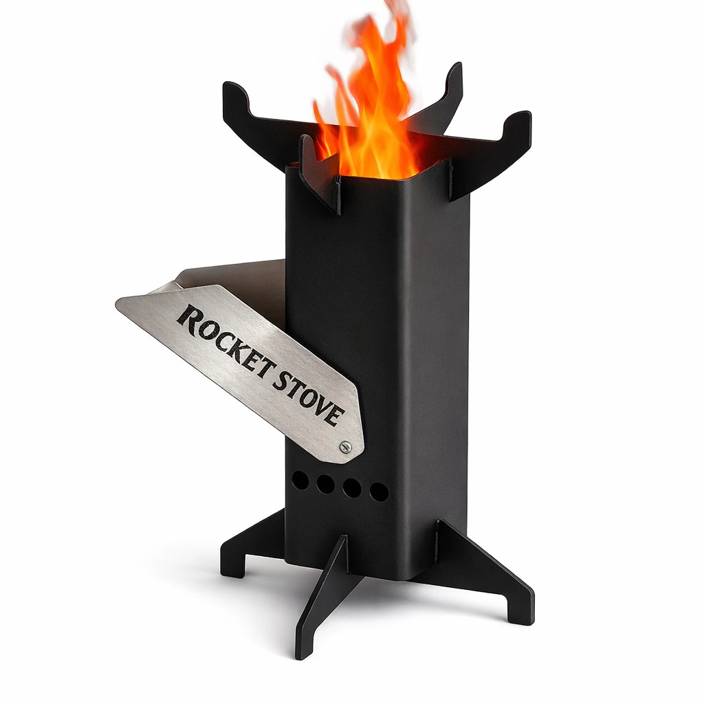 Roket Soba, Rocket Stove, Kamp Ocağı, Odunlu Kamp Sobası Çantalı