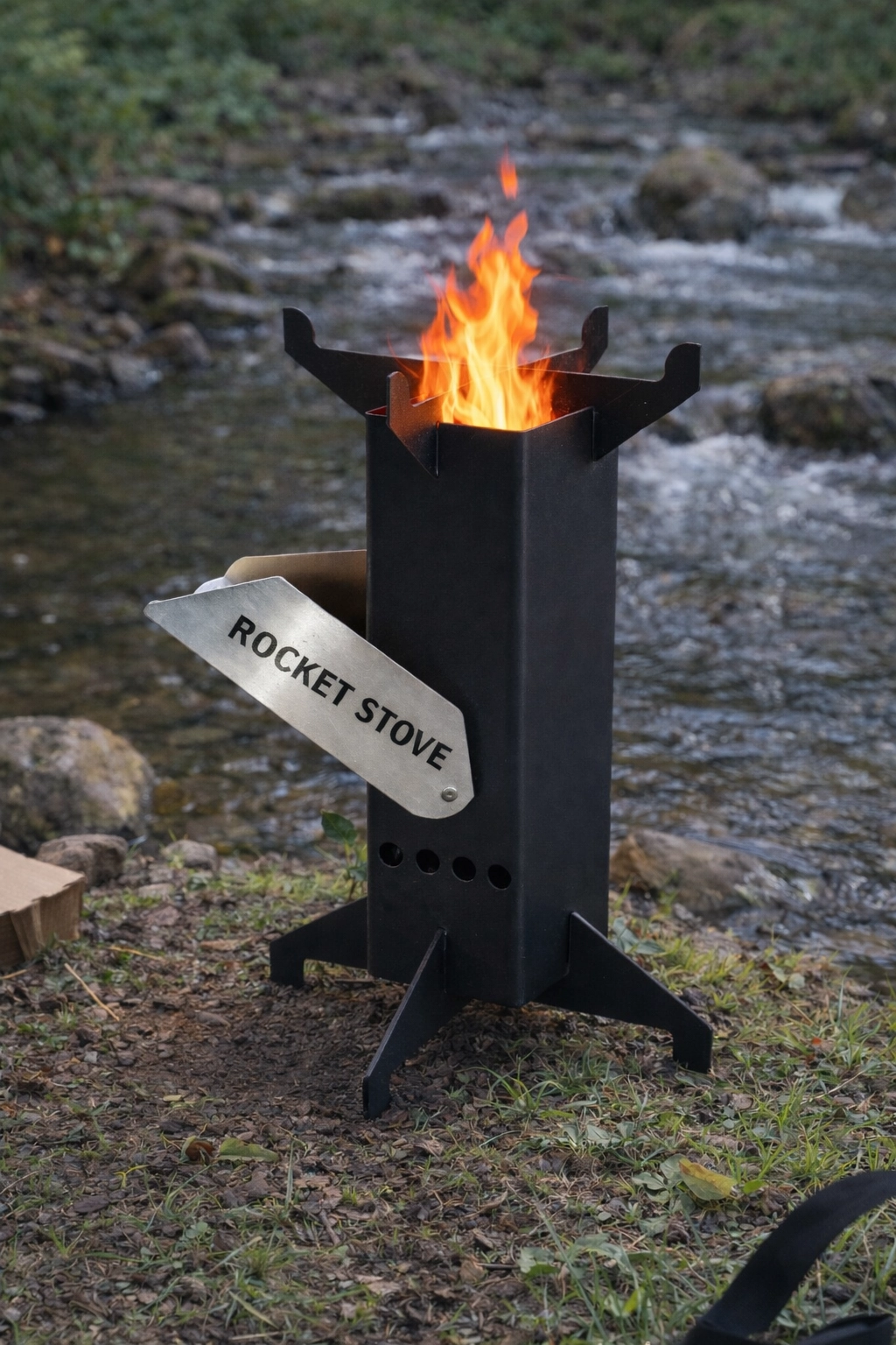 Roket Soba, Rocket Stove, Kamp Ocağı, Odunlu Kamp Sobası Çantalı