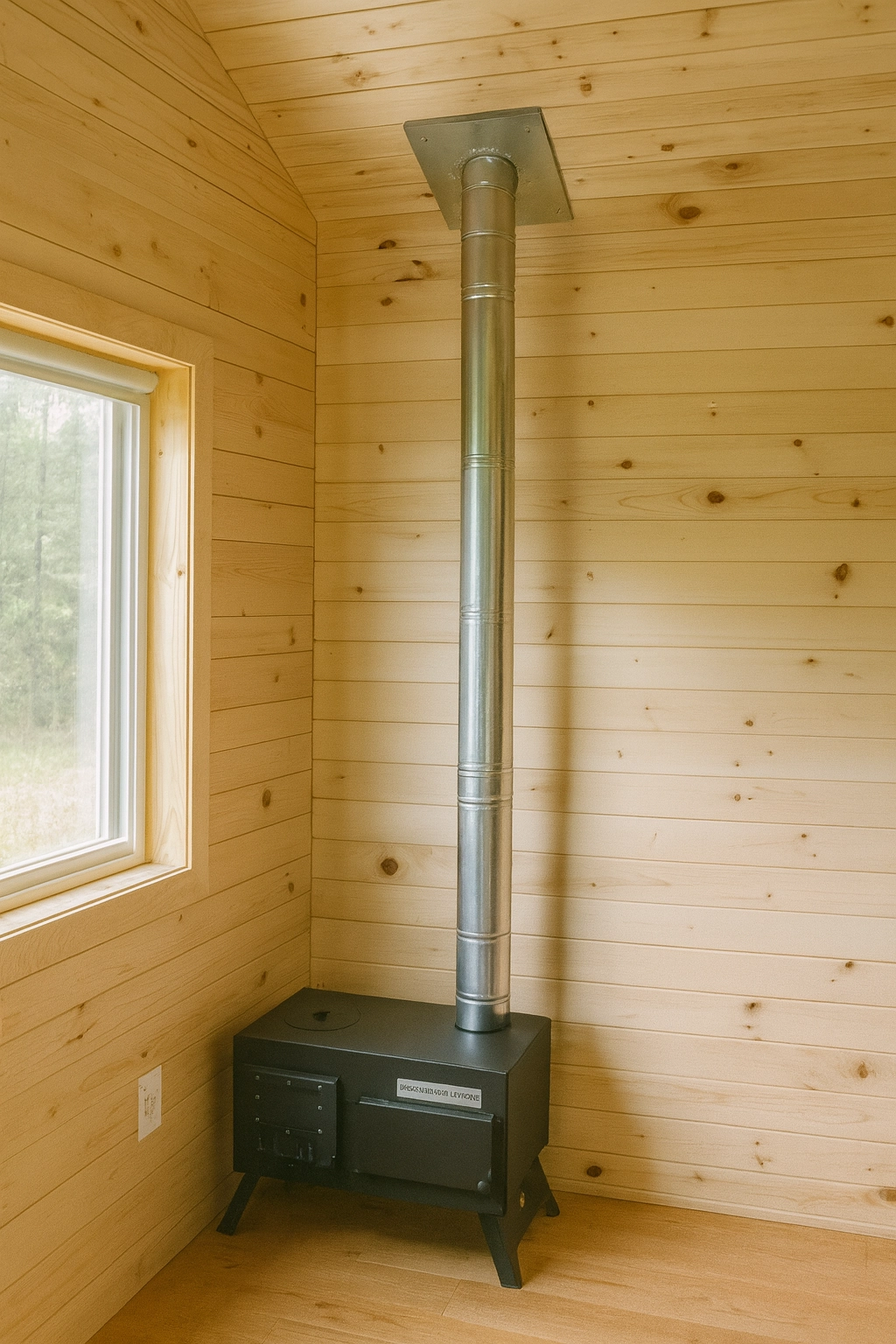 Isı Yalıtımlı Yanmaz Boru Baca Çıkışı - Çap 8cm Konteyner, Tiny House ve Ağaç Ev İçin
