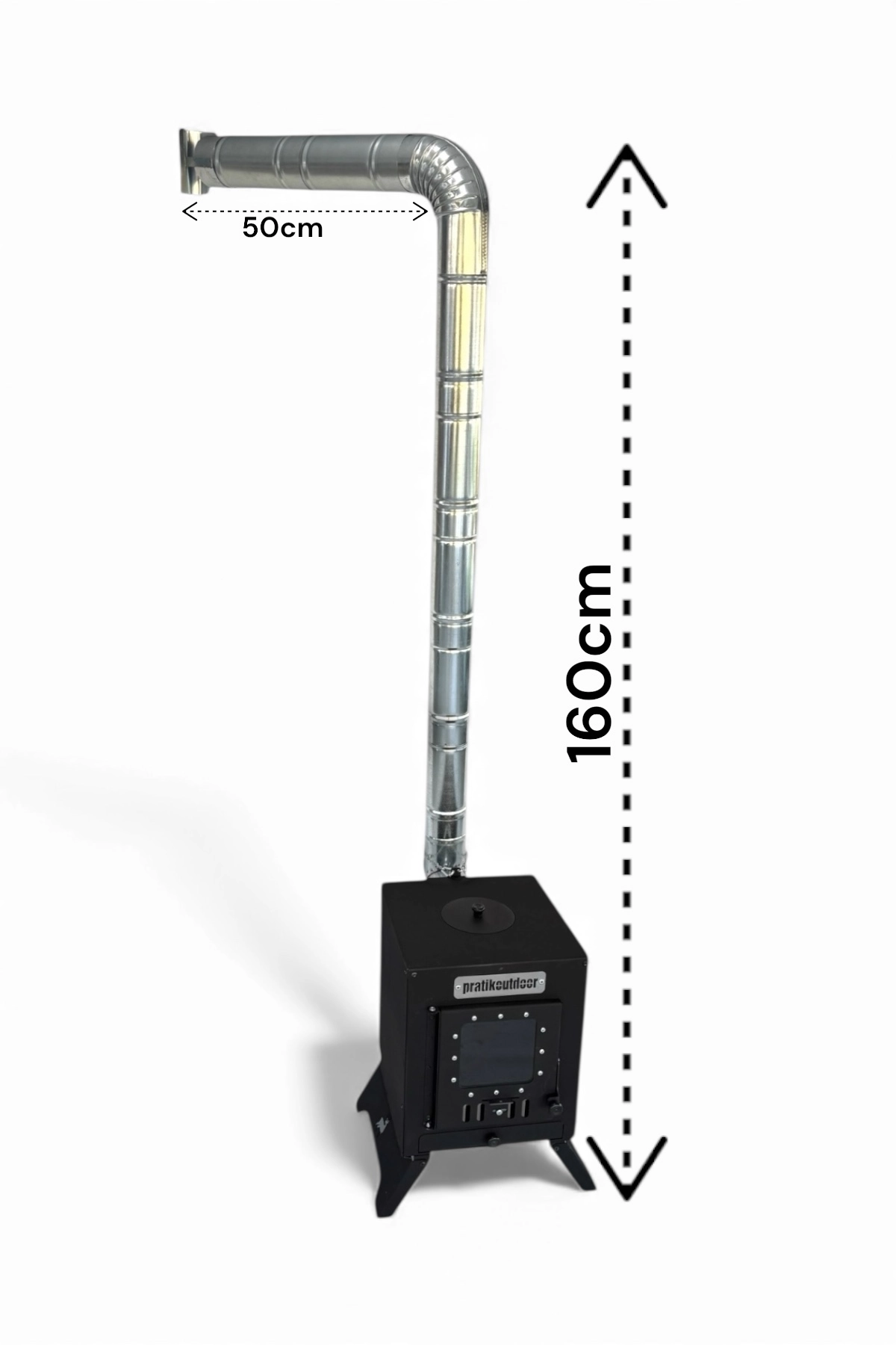 Kare Kamp ve Çadır Sobası – Katlanır Ayaklı, Borulu ve Büyük Camlı Odun Sobası Seti, Taşıma Çantalı