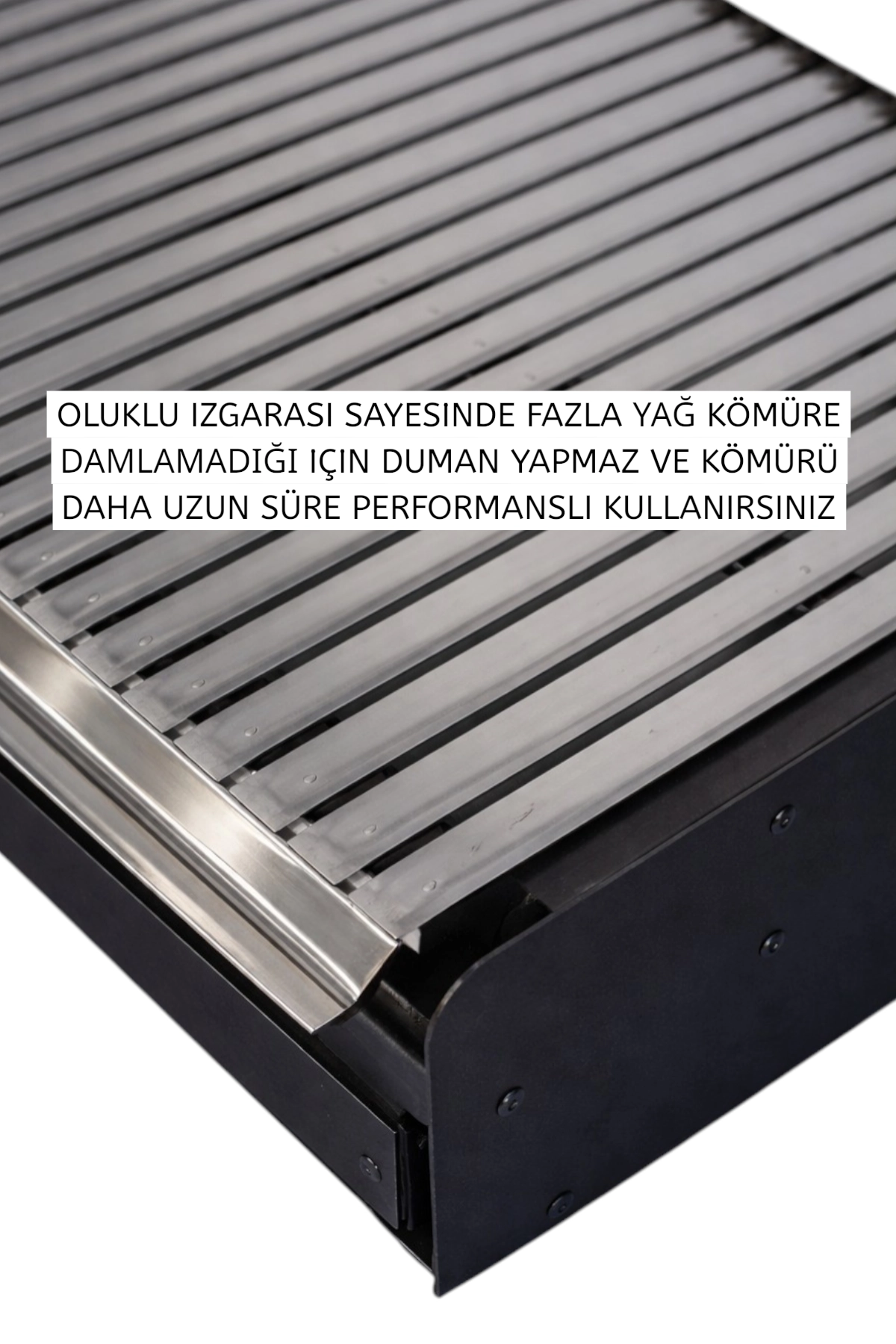 Kül Çekmeceli ve Paslanmaz Oluklu Izgaralı Mangal - Taş Barbekülere Özel