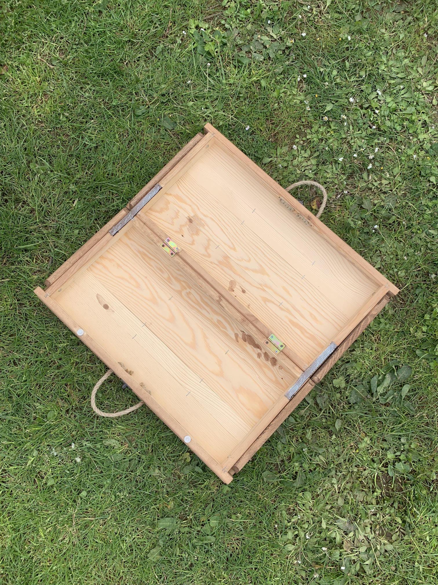 El Yapımı Katlanır Kahvaltı Masası - Fırınlanmış Ahşap Çam Ağacı