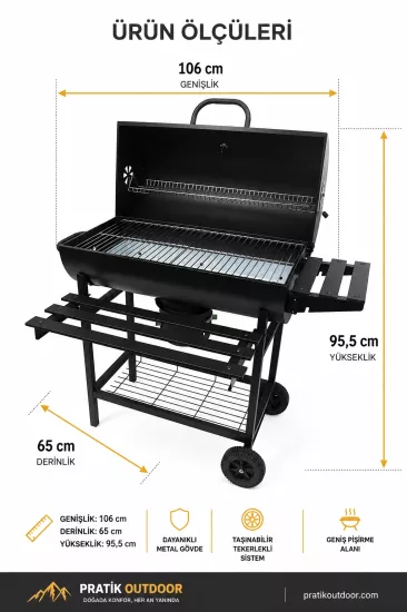 Kapaklı, Tekerlekli ve Sehpalı Barbekü