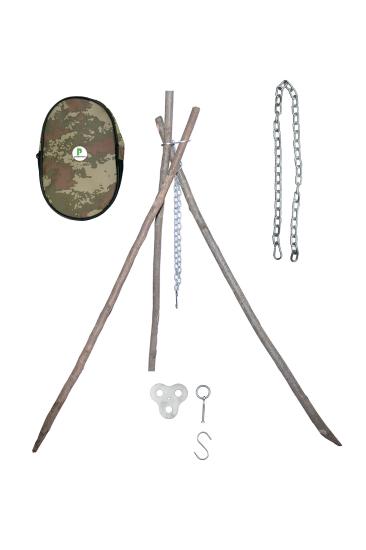 Tripod Başlıklı ve Zincirli Ateş Askısı