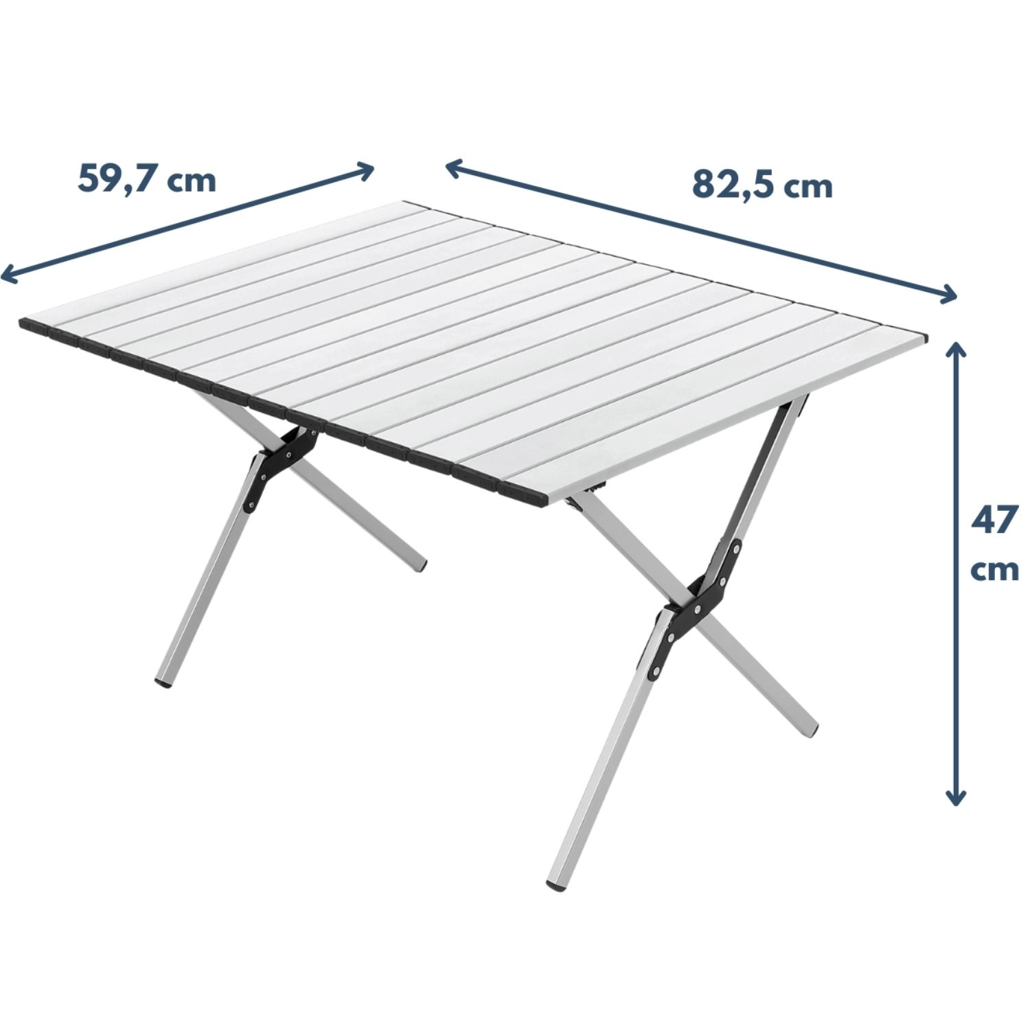 Katlanabilir Alüminyum Kamp ve Piknik Masası, Omuz Askılı Taşıma Çantasıyla L , Gümüş Renk