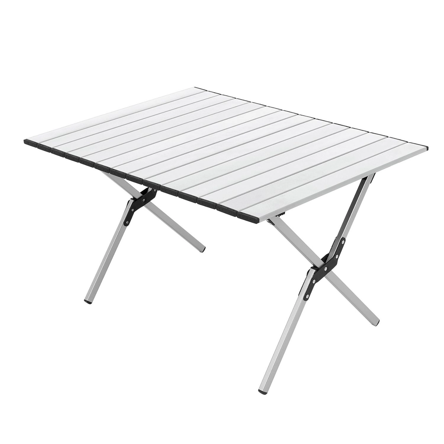 Katlanabilir Alüminyum Kamp ve Piknik Masası, Omuz Askılı Taşıma Çantasıyla L , Gümüş Renk