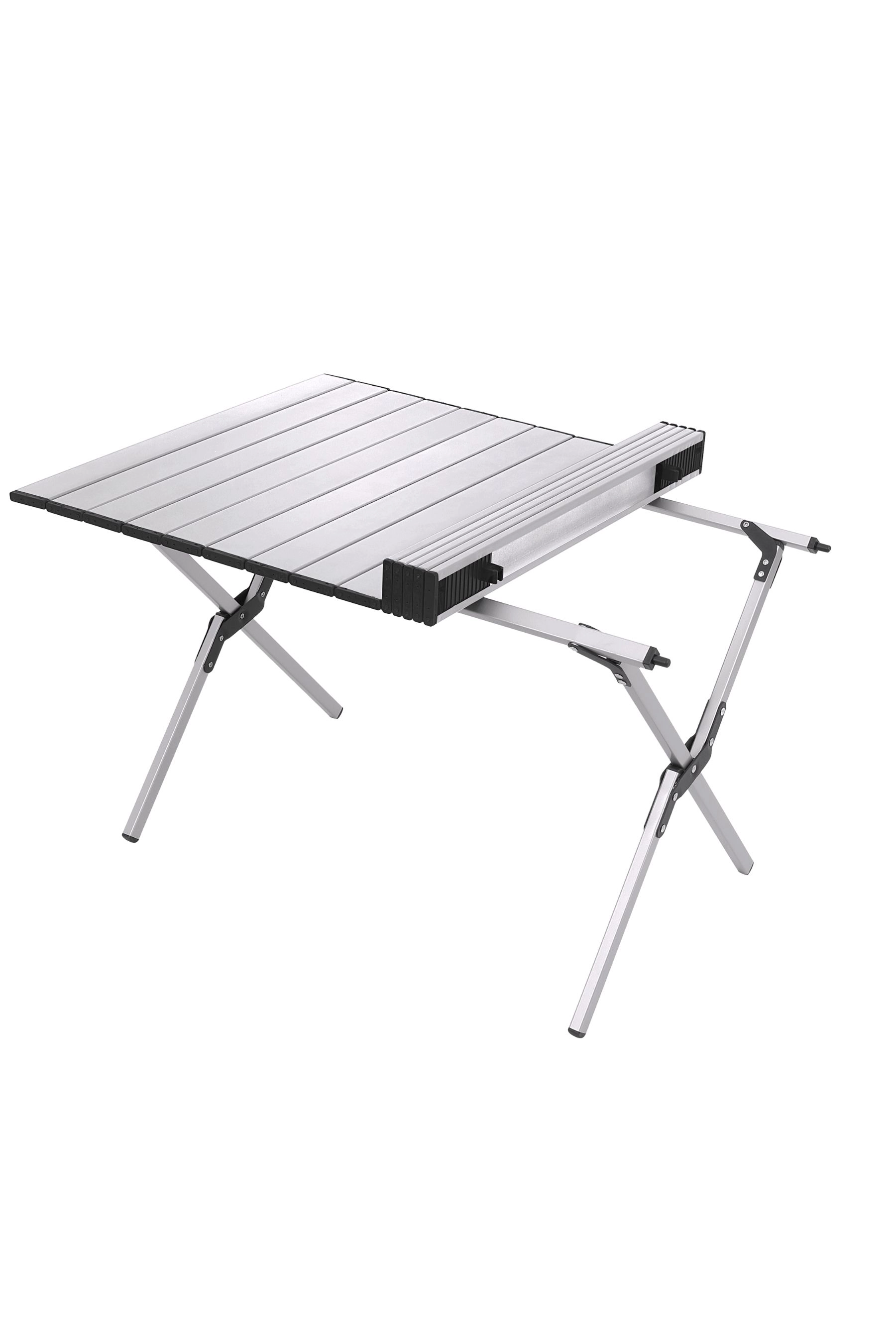 Katlanabilir Alüminyum Kamp ve Piknik Masası, Omuz Askılı Taşıma Çantasıyla L , Gümüş Renk