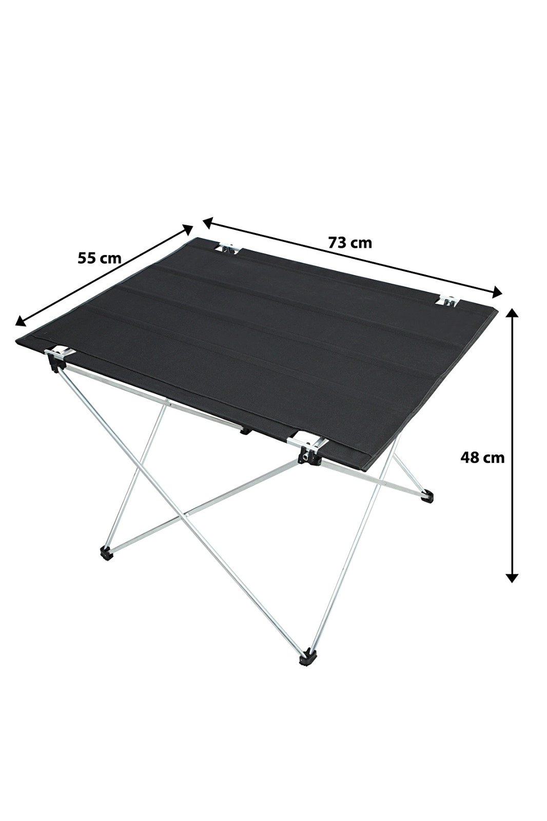 Katlanabilir Kumaş Kamp Ve Piknik Masası , Siyah Renk, Geniş Model  73 X 55 X 48 cm , Çantalı