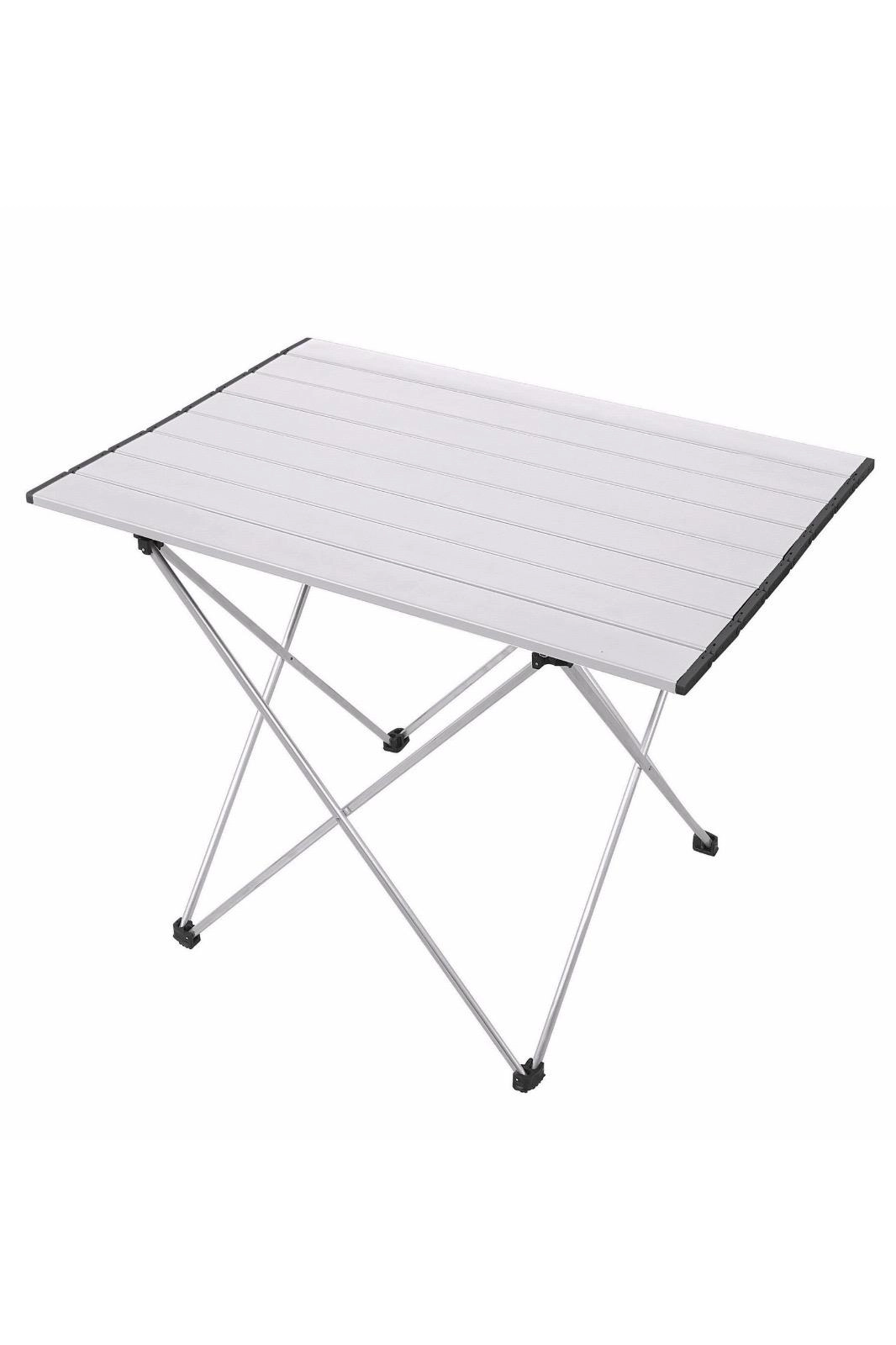 Katlanabilir Alüminyum Kamp Ve Piknik Masası, Gümüş Renk, Geniş Model, 66 X 47 X 51 cm, Çantalı
